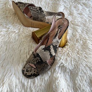 Kate spade heeled snake print sandals size 6.5